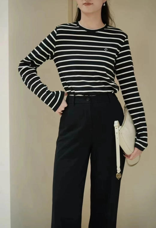 ICICLE 之禾 三色条纹彩条棉弹螺纹长袖衫（SS） 商品图2