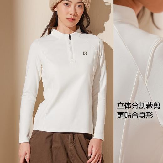 【软糯亲肤 吸湿透气 轻量高弹】运动设计内里抓绒半拉链上衣打底衫 商品图1