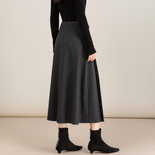 「高货xg」全新升级【铂金会员192/天猫259/差价67】(03521)洛诗琳新款醋酸羊毛半身裙2025秋冬高腰显瘦A字百褶裙子 商品图2
