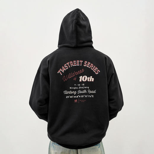 714street复古印花连帽卫衣开衫男2025秋冬潮牌情侣帽衫宽松外套 商品图0