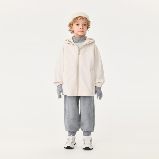 【无氟防泼水】马克珍妮男童加绒防风软壳外套2025年秋冬新款551350 商品图3