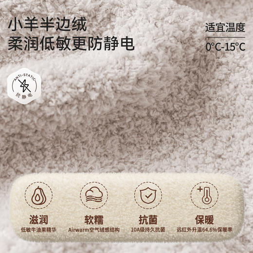 嫚熙秋冬季牛油果半边绒女士睡衣保暖加厚情侣家居服套装2025新款 商品图3