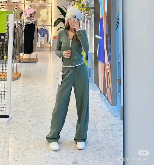 越南lu纹理面料高腰阔腿裤091902 商品图7