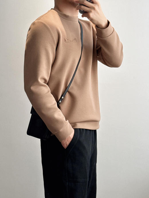 男式休闲空气层黑客气透气套头卫衣 商品图0