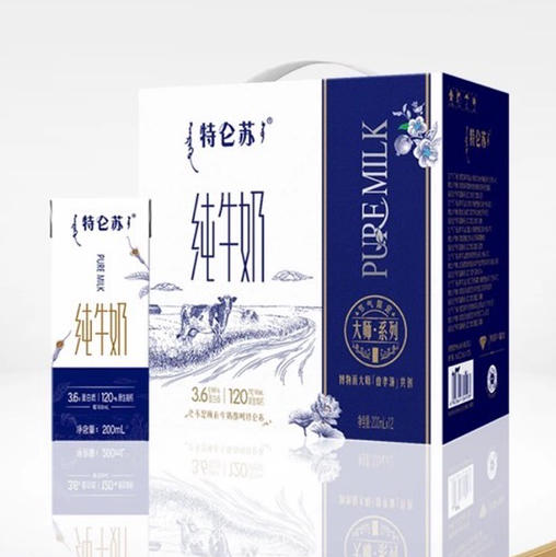 特仑苏纯牛奶200ml*12 商品图1