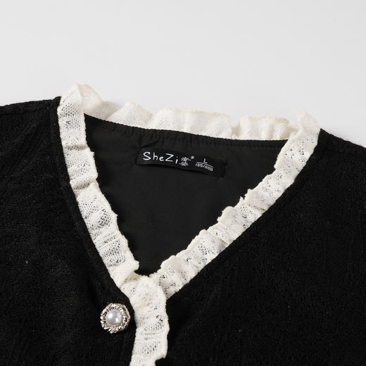 奢姿大码女装2025秋季时尚蕾丝花边拼接上衣胖妹妹气质优雅上衣9953194248 商品图2