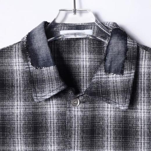 56150SDSA男士秋冬新款痞帅男装韩版磨破格子翻领长袖衬衫百搭宽松衬衣 商品图2