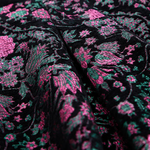 QG801斯尔丽25新款宴会素色拼接油画系列提花V领气质时尚礼服连衣裙 商品图6