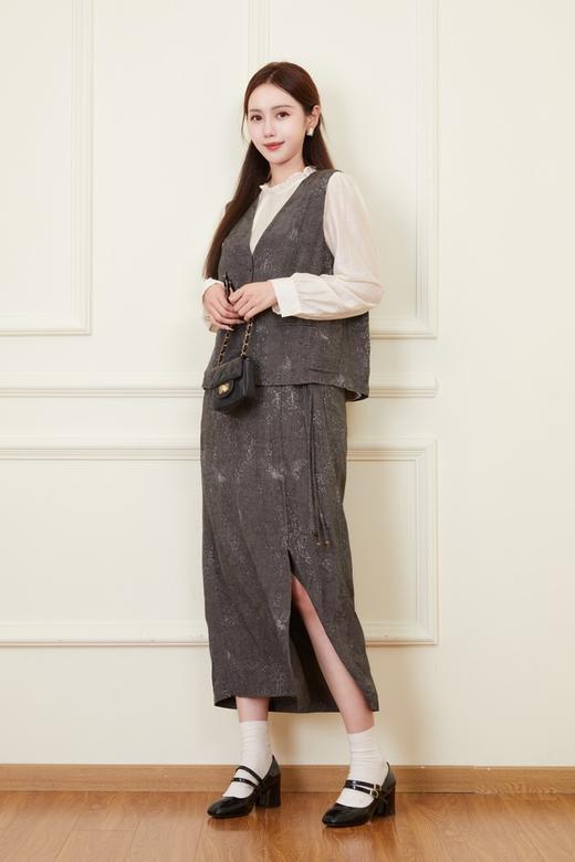 Le Malene 灰色精致国风背心半裙套装 20922 商品图4