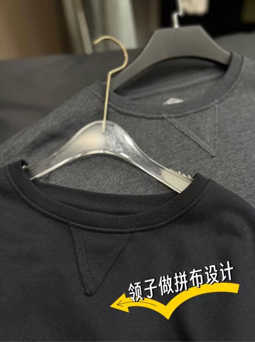 春秋百搭圆领纯色卫衣男女同款休闲套头上衣 商品图3