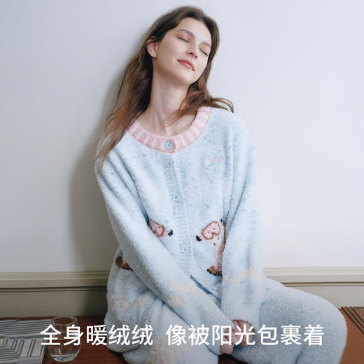 【家居服专场】嫚熙秋冬牛油果半边绒月子服加绒产妇哺乳孕妇睡衣家居服 商品图3