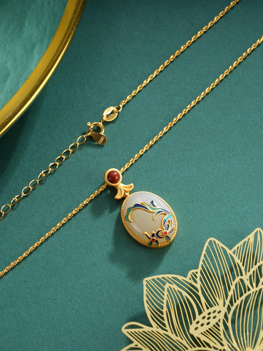 子佩集S925银【如锦似画】套链项链【DZ04418】和田玉镀金国潮2509 商品图1