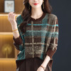 格子上衣女2025新款秋冬内搭毛衣漂亮洋气减龄圆领打底衫大码胖mm 商品缩略图1