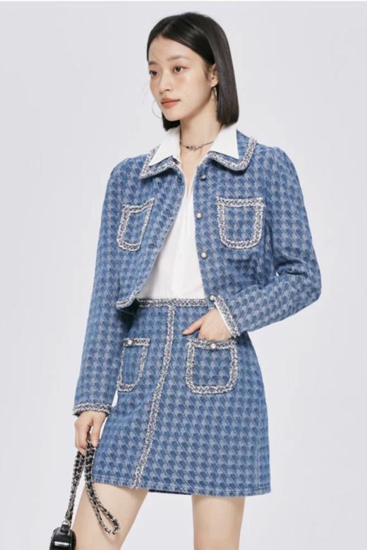 SEM/R森马 复古小香风牛仔外套半裙套装 17097 商品图4