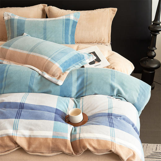 多喜爱 暖暖绒四件套晨晓新叶/时光小憩/叠趣/橙络花织/格苒/琼浪/慕婉/晨露绒光 hl【高克重暖暖绒】【一触即暖】【抗静电】【不易掉毛】细腻绒毛 暖而不闷 透湿排汗 可水洗机洗 双面设计/FX 商品图9