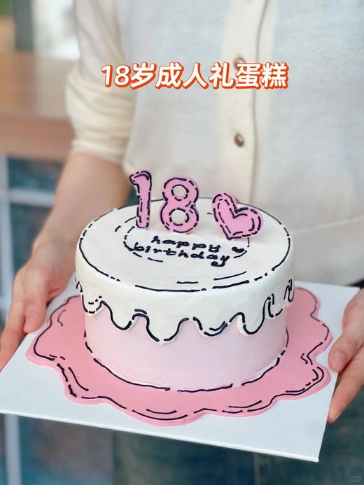 多款式~成年礼二次元/漫画风/蝴蝶结卡通蛋糕-低糖处理无添加 商品图0