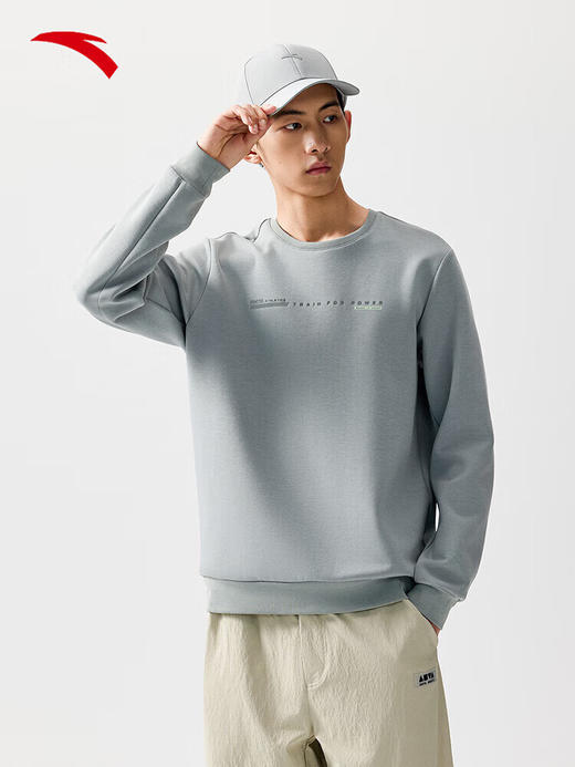 【本周特价】安踏圆领套头卫衣男装2025秋季新款纯色简约运动服上衣152537705 商品图1