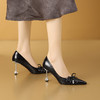 【预售7天】气质尖头高跟鞋女秋季新款通勤百搭细跟单鞋浅口职业真皮女鞋CX&A813 商品缩略图0