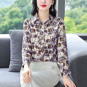 KQL E333N3300妈妈雪纺衬衫洋气大码薄款小衫