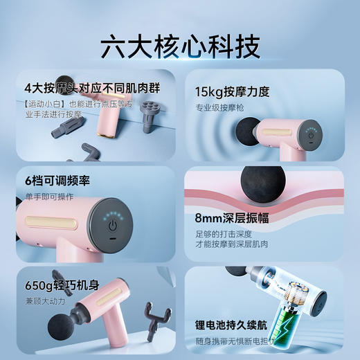 【筋膜枪】敏煌夏日多巴胺多色MINI小型肌肉按摩器电动筋膜枪健身放松仪肌膜机 商品图3