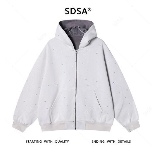 7104SDSA男士秋冬新款痞帅男装韩版宽松破洞拉链连帽卫衣网红款百搭 商品图1