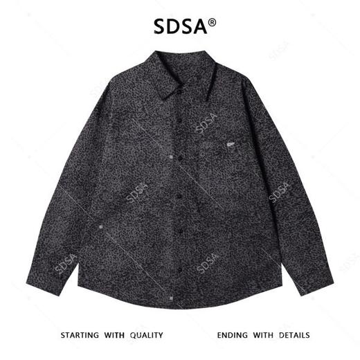 59200SDSA男士秋冬新款痞帅男装潮牌撞色豹纹翻领长袖衬衫百搭简约衬衣 商品图1