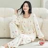 睡衣女春秋季开衫纯棉长袖长裤蕾丝甜美可爱可外穿女士家居服套装 商品缩略图8