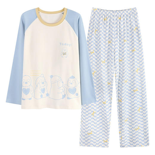 2025新款带胸垫睡衣女士套头长袖卡通可爱春秋季两件套装冬家居服 商品图4