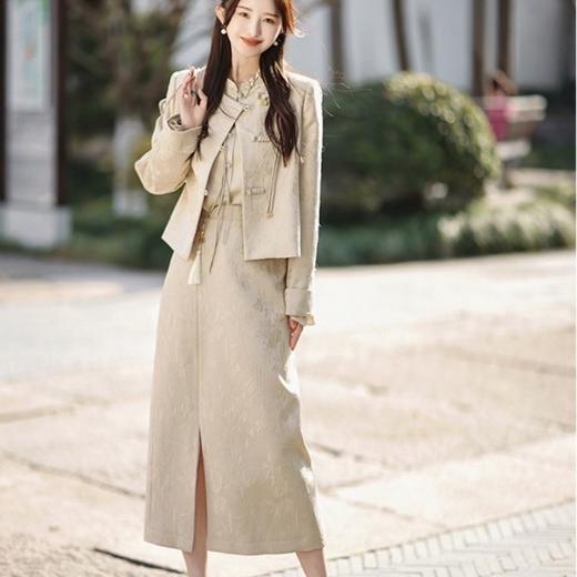 【ORIGNAL&CO国风重工浮雕提花开衫套装】新中式提花套装 立领开衫外套 温婉氛围感 商品图0