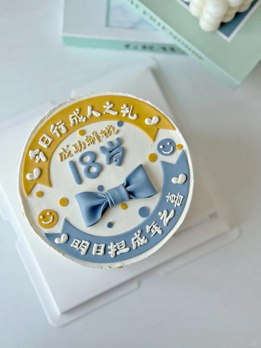 成年礼蝴蝶结卡通蛋糕-低糖处理无添加 商品图1
