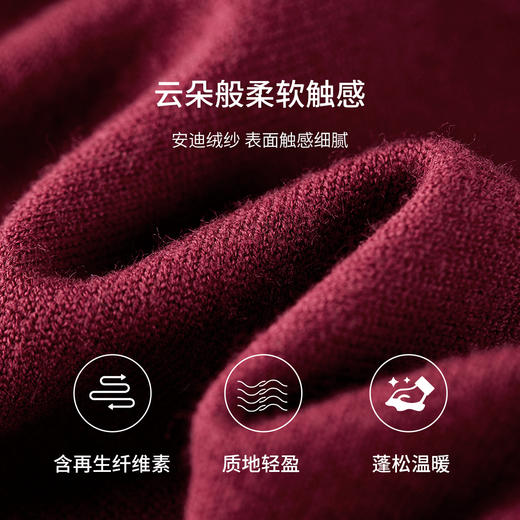 【内购】【提花图案】都市落肩提花图案圆领套头含再生纤维素毛衣-W53EE3139 商品图4