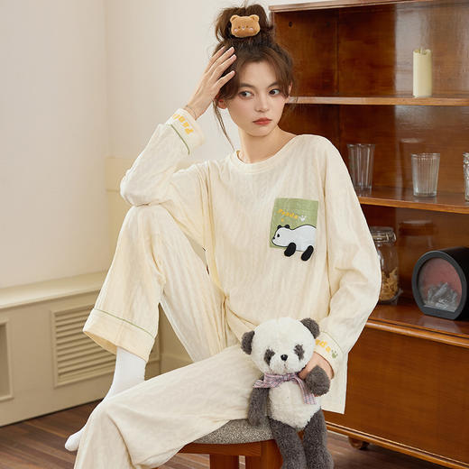 2025秋季新款家居服学生睡衣女士春秋长袖薄款大码甜美卡通休闲夏季可外穿家居服套装 商品图6