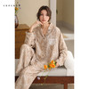 可人儿春秋季带胸垫泡泡绵女士长袖长裤睡衣可外出小众家居服套装 商品缩略图2