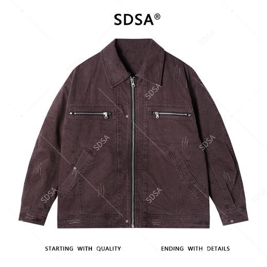 250110SDSA男士秋冬新款痞帅男装潮牌韩版拉链翻领夹克外套时尚百搭上衣 商品图1