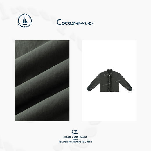 COCO ZONE 刘一一 2025早春复古设计感木耳边翻领外套CD2A0368 商品图2