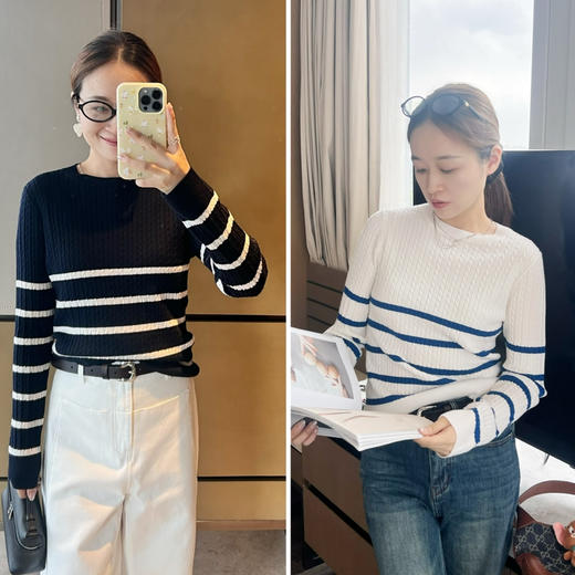 2509311   美丽奴 条纹麻花长袖 商品图0