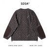 51859SDSA男士秋冬新款痞帅男装拼接磨破竖纹圆领卫衣下摆松紧设计上衣 商品缩略图5