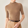 18针精纺可机洗！2025新款100羊毛针织衫女中袖春扬子纱半高领修身打底衫女！ 商品缩略图1