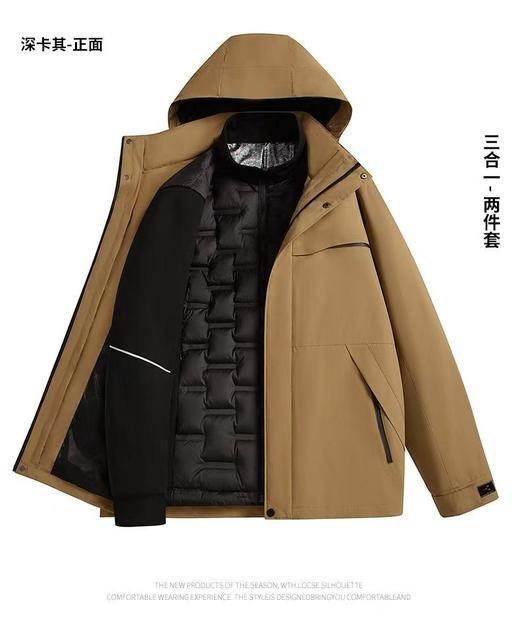 爆款羽绒秋冬新款新科技面料 羽绒加厚两件套防水耐磨三合一高品质冲锋衣户外 BSF88888 商品图11