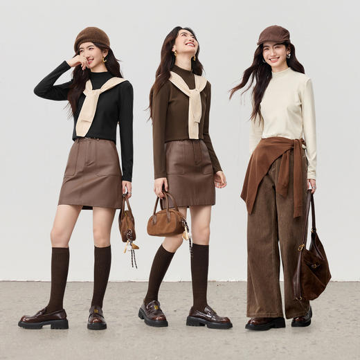 【内购】【穿三季】简约通勤半高领宽松显瘦弹力厚保暖外穿内搭打底衫-W54SF3967 商品图2