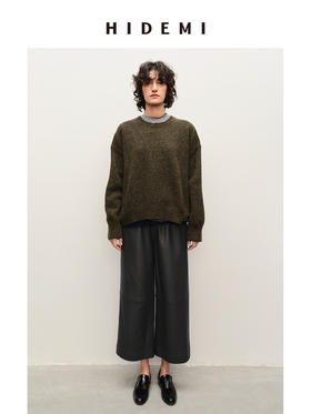 HIDEMI 美利奴羊毛系列经典圆领廓形厚款大毛衣