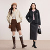 【内购】【100%绵羊毛】优雅通勤圆领撞色绣落肩袖直筒厚双面呢外套-W54OF8761 商品缩略图2