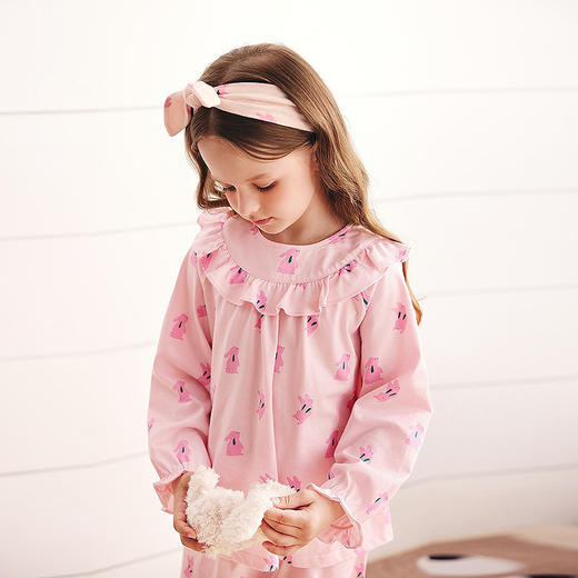 【泰迪熊IP联名】迷你巴拉女童家居服套装女宝宝睡衣裤2025年秋季 商品图2