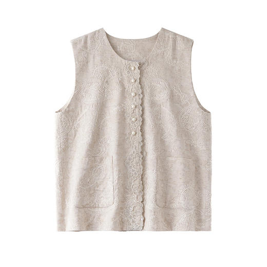 JH6905重工刺绣独特漂亮叠穿马甲背心女装2025秋季新款时髦洋气无袖上衣 商品图4
