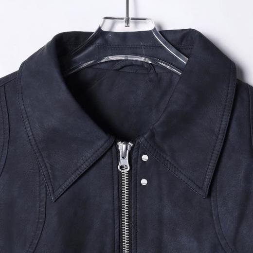 250101SDSA男士秋冬新款痞帅男装美式拉链口袋翻领皮衣夹克时尚简约外套 商品图2