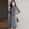 M2748-198休闲连衣裙女秋冬2025新款针织衫潮流马甲打底毛衣裙时尚两件套装 商品缩略图3