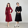 【内购】【流光撞色花边】优雅圆领假门襟收腰显瘦厚粗花呢小香风连衣裙-153LI2855 商品缩略图2