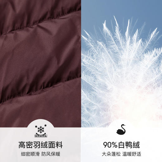 【内购】【90%白鸭绒】小个子通勤隧道式飘带圆领宽松不臃肿短款羽绒服-W54YC2031 商品图4