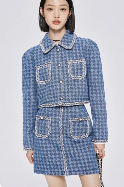 SEM/R森马 复古小香风牛仔外套半裙套装 17097 商品图5