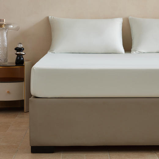 【60S竹纤维床笠】竹纤维单品床笠良品纯色60S支A类抗菌床套席梦思套婴幼儿 商品图8